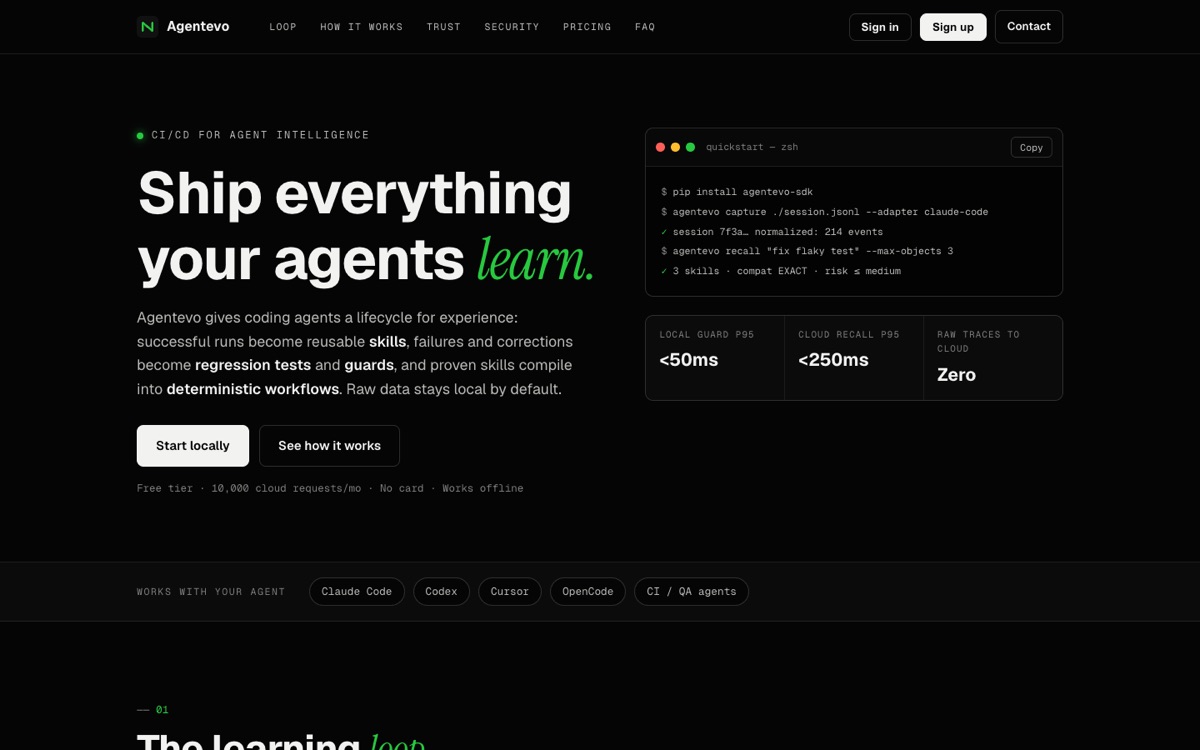 AgentEvo product screenshot